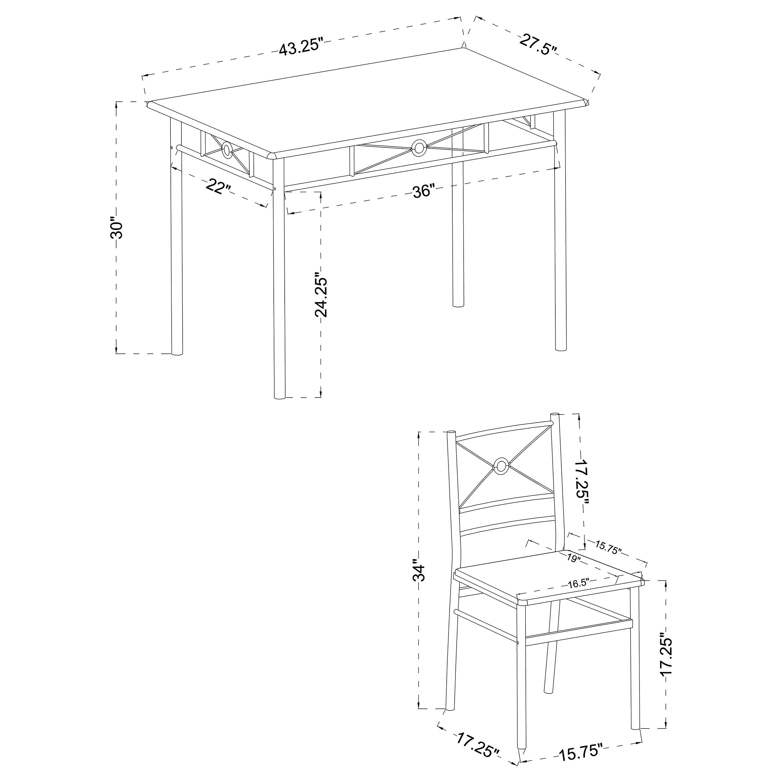 Anna  Rectangular Dining Set Dark Bronze