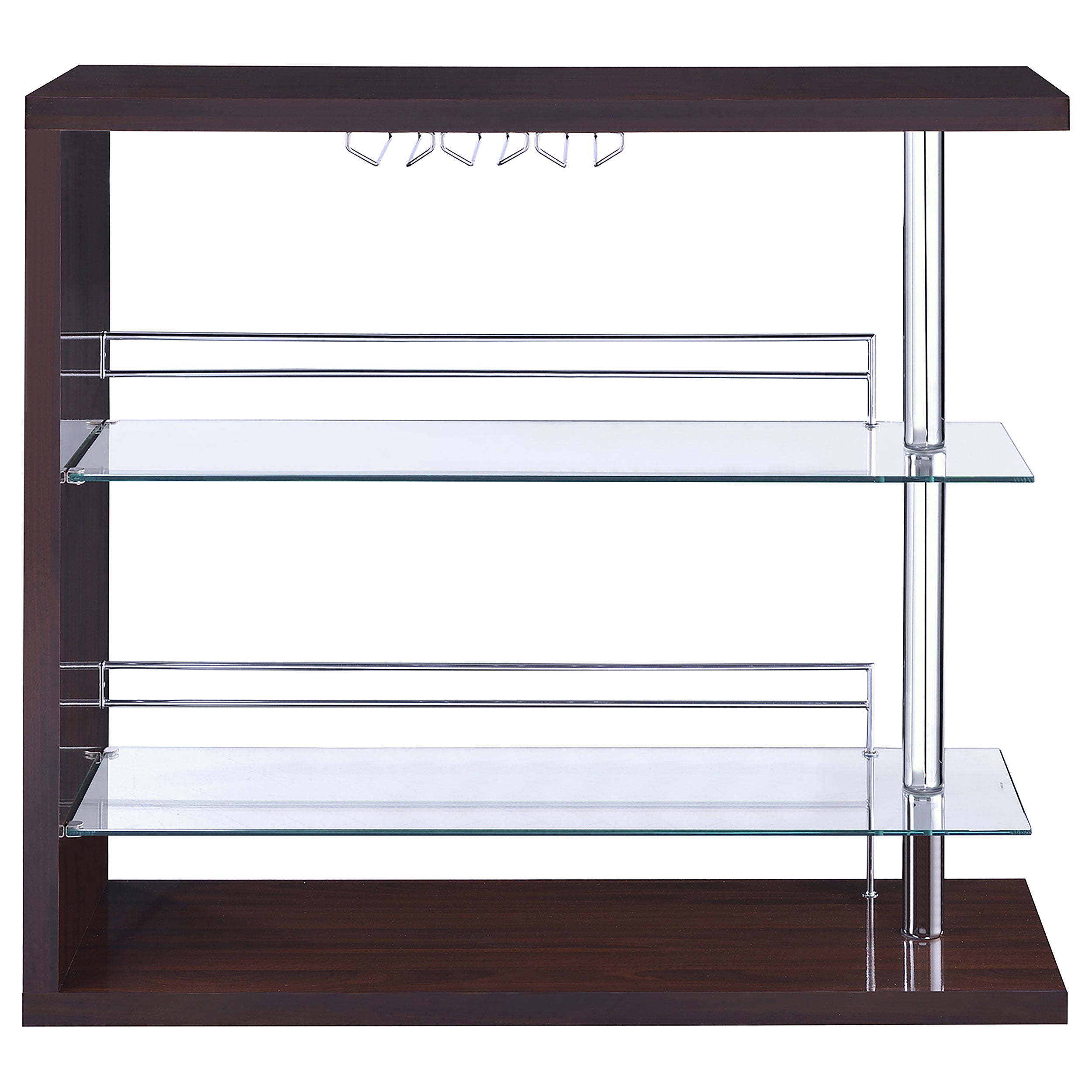 Prescott Rectangular 2-shelf Bar Unit Glossy Black