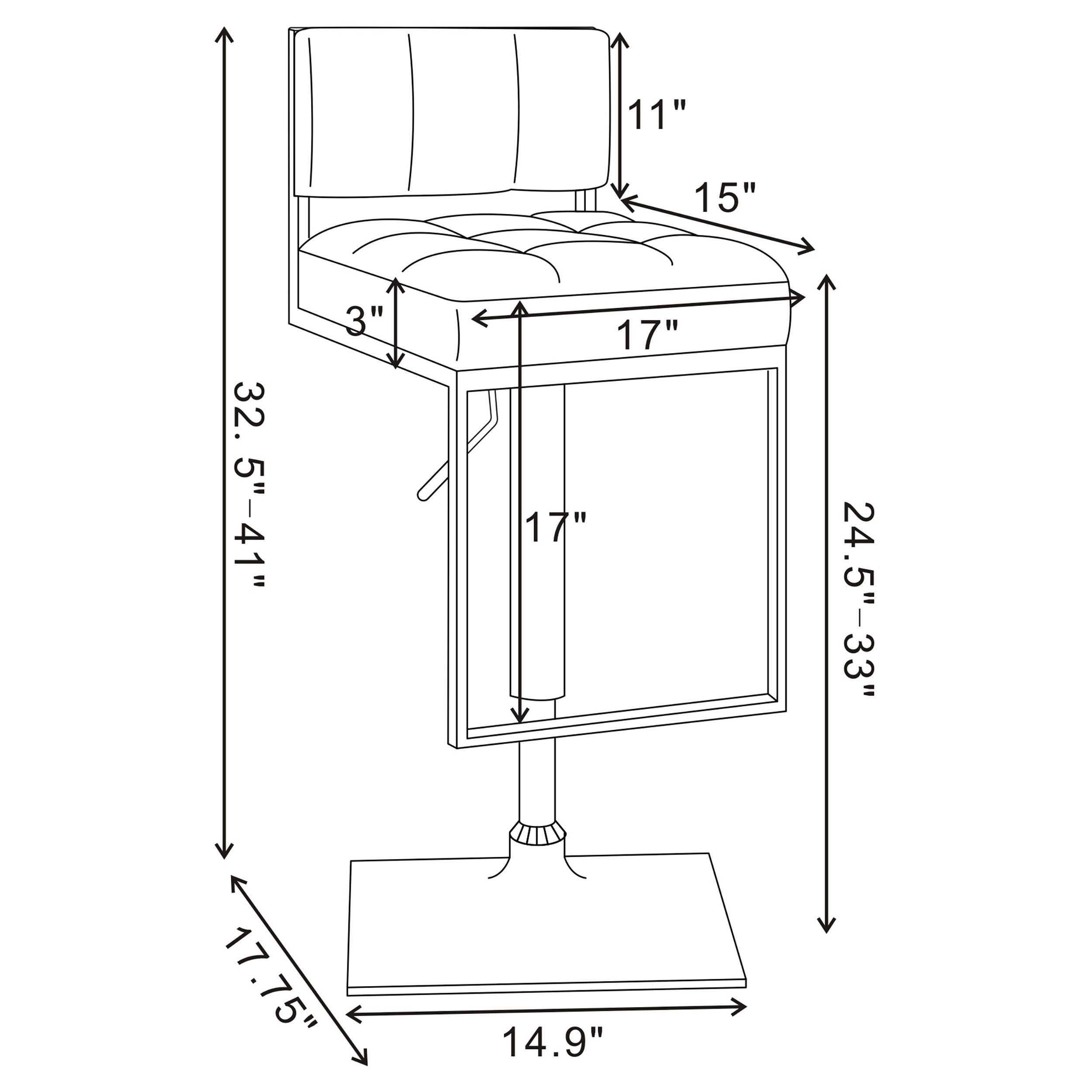 Alameda Adjustable Bar Stool Chrome and Grey