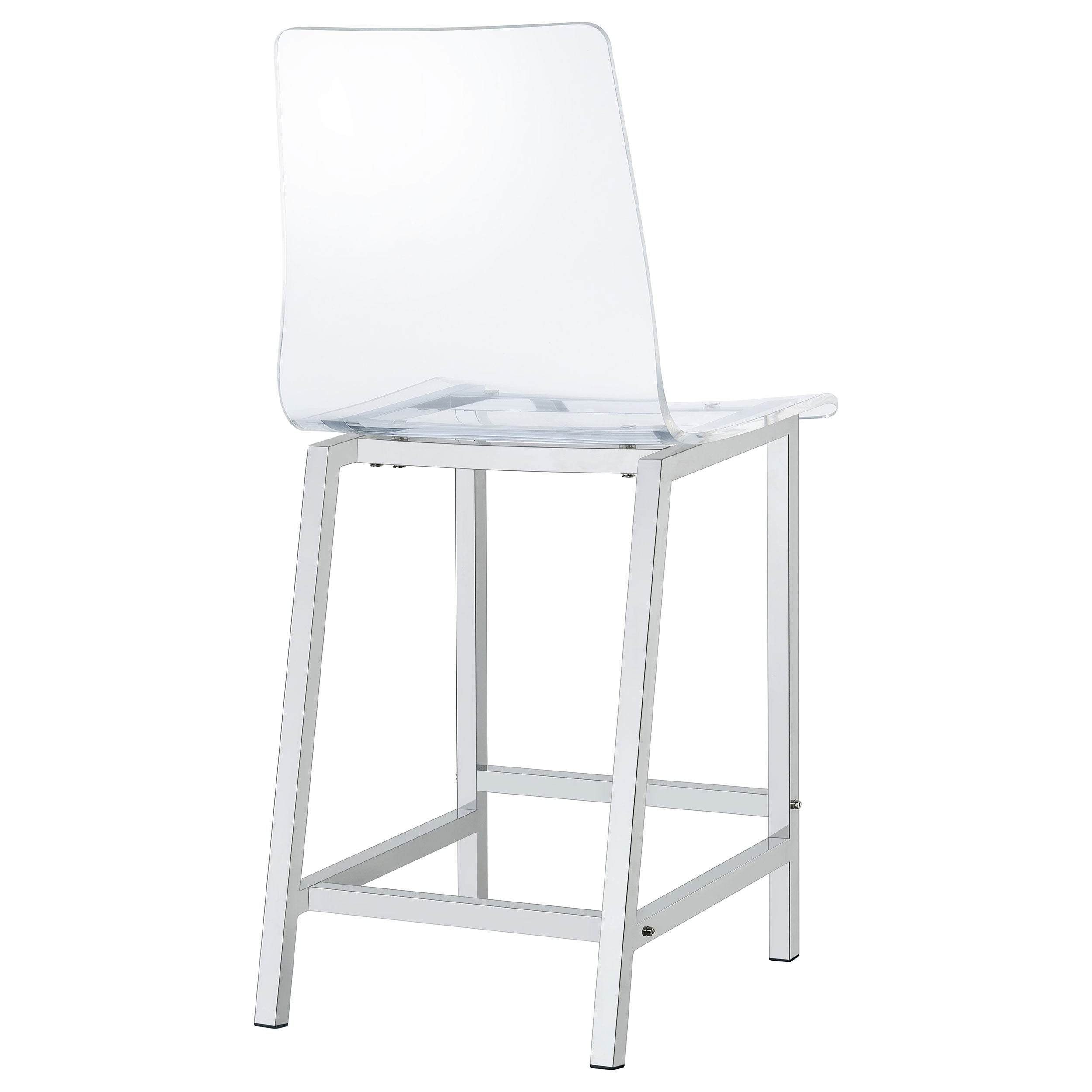 Juelia Counter Height Stools Chrome and Clear Acrylic (Set of 2)