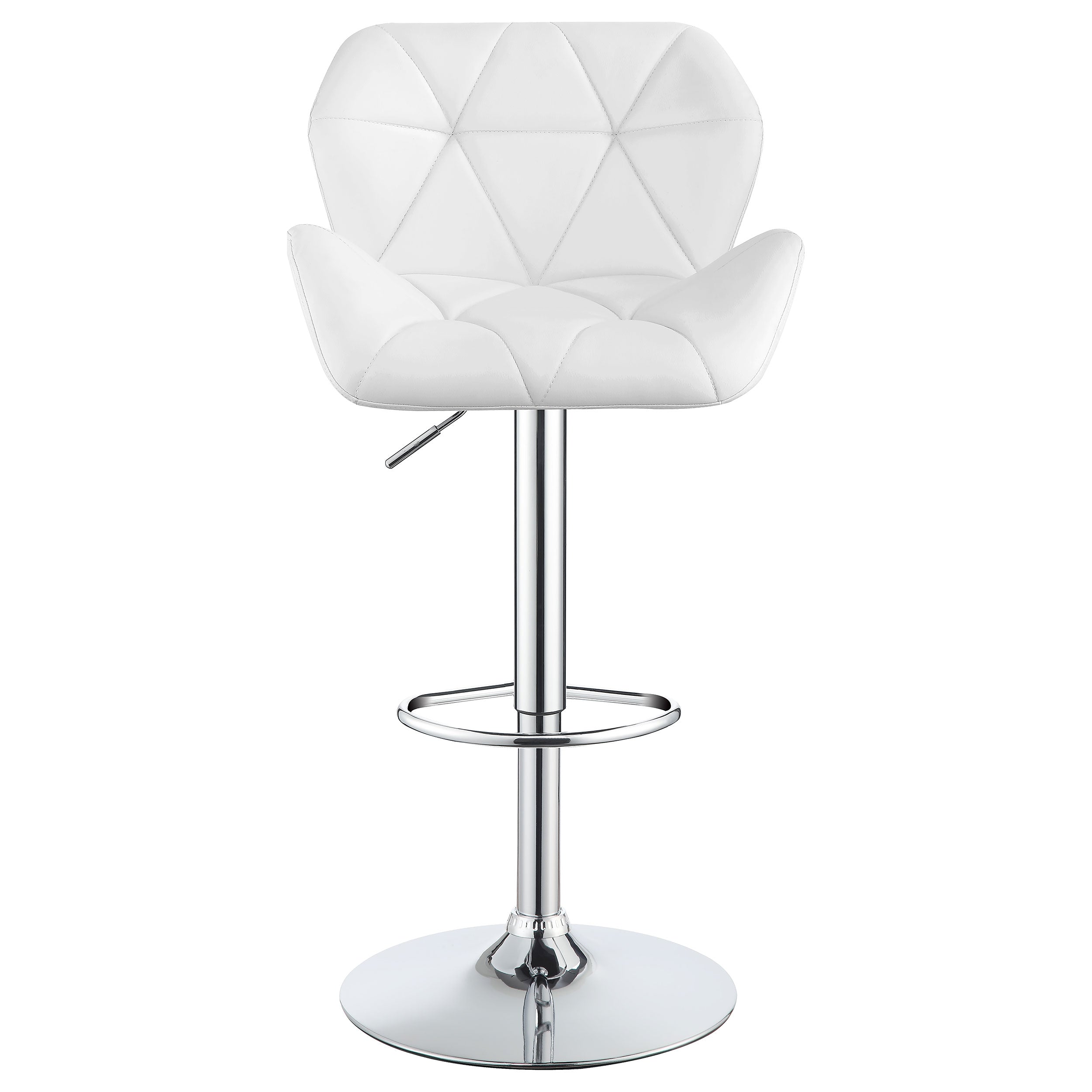 Berrington Adjustable Bar Stools Chrome and White (Set of 2)