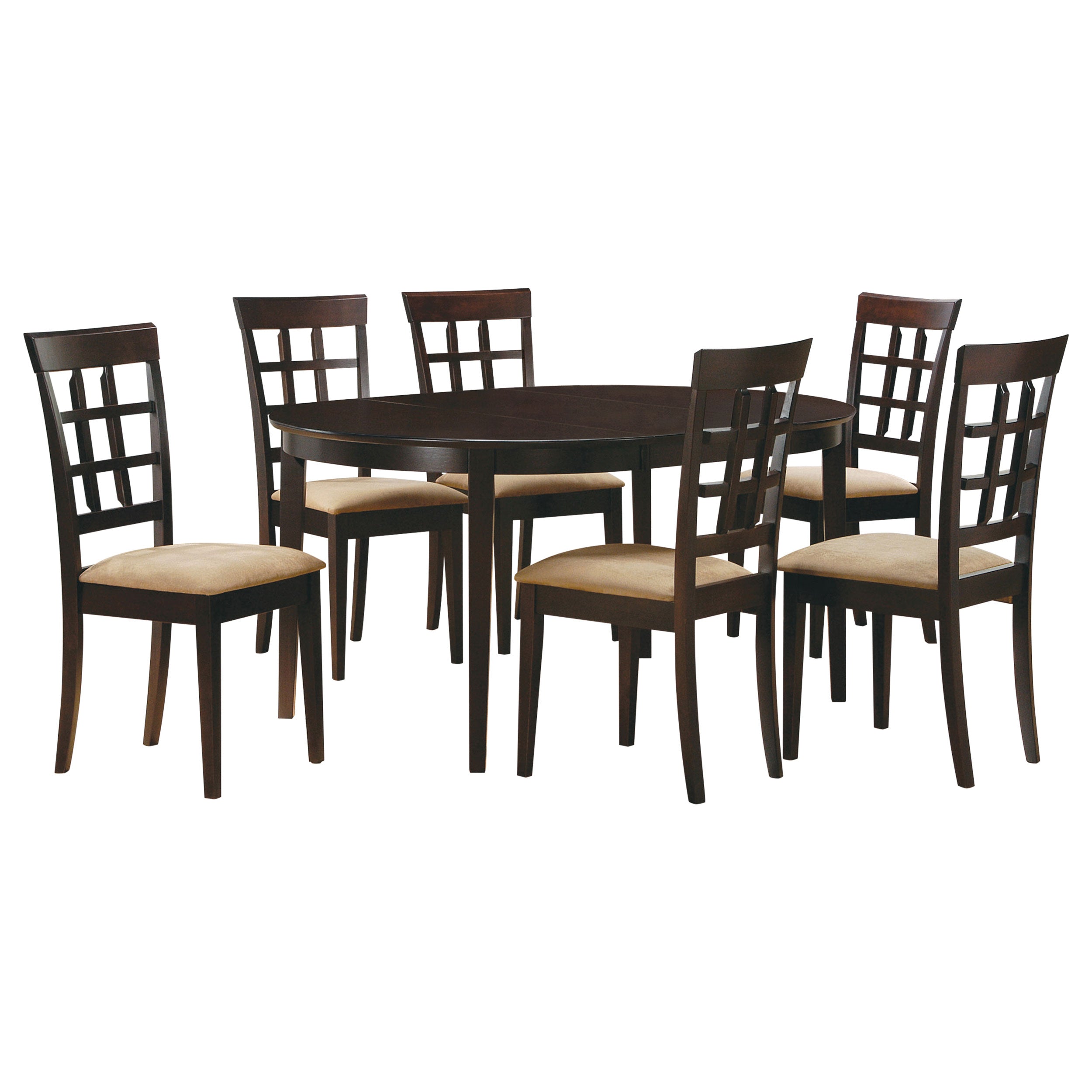 Gabriel  Extension Leaf Dining Table Set Cappuccino