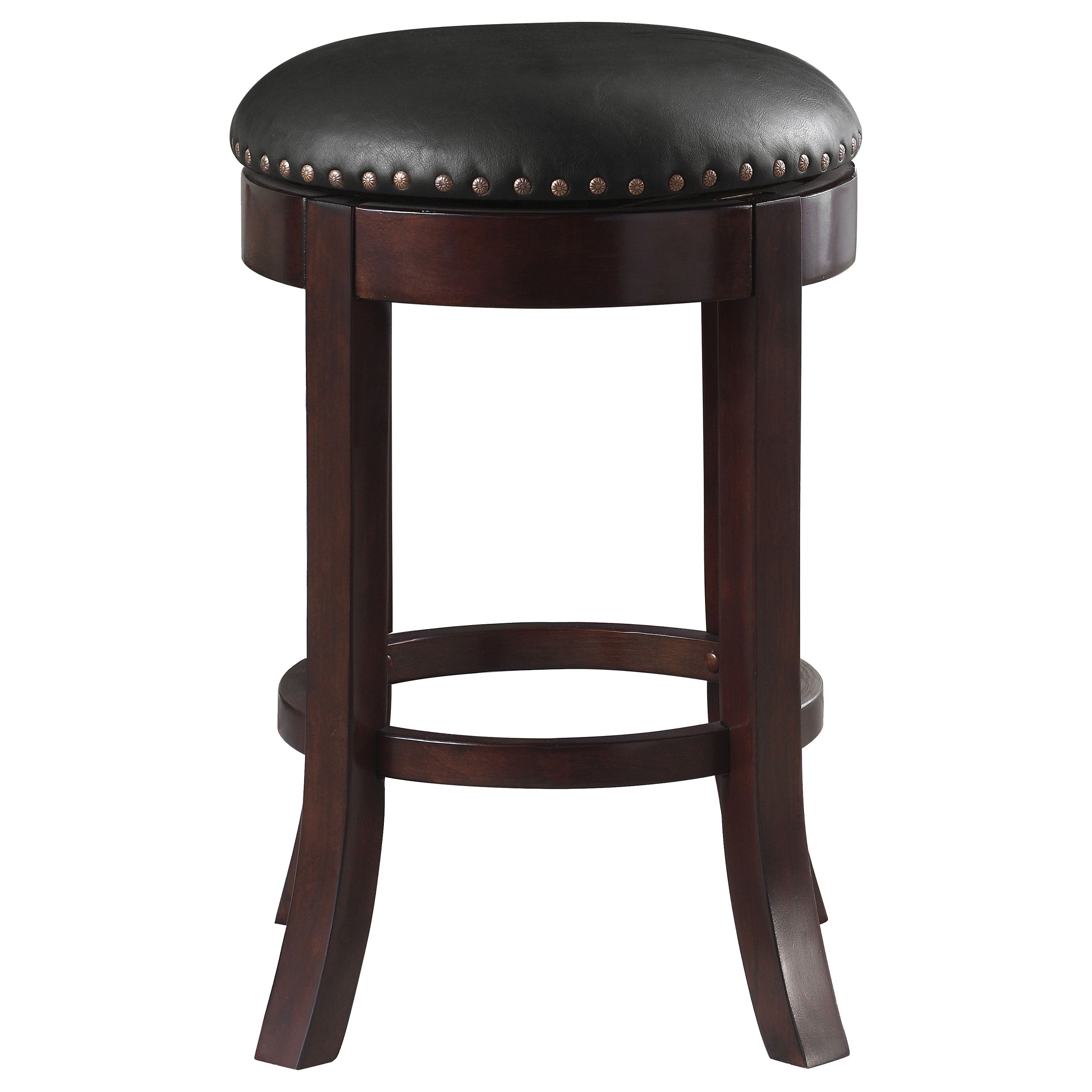 Aboushi Swivel Bar Stools with Upholstered Seat Brown (Set of 2)