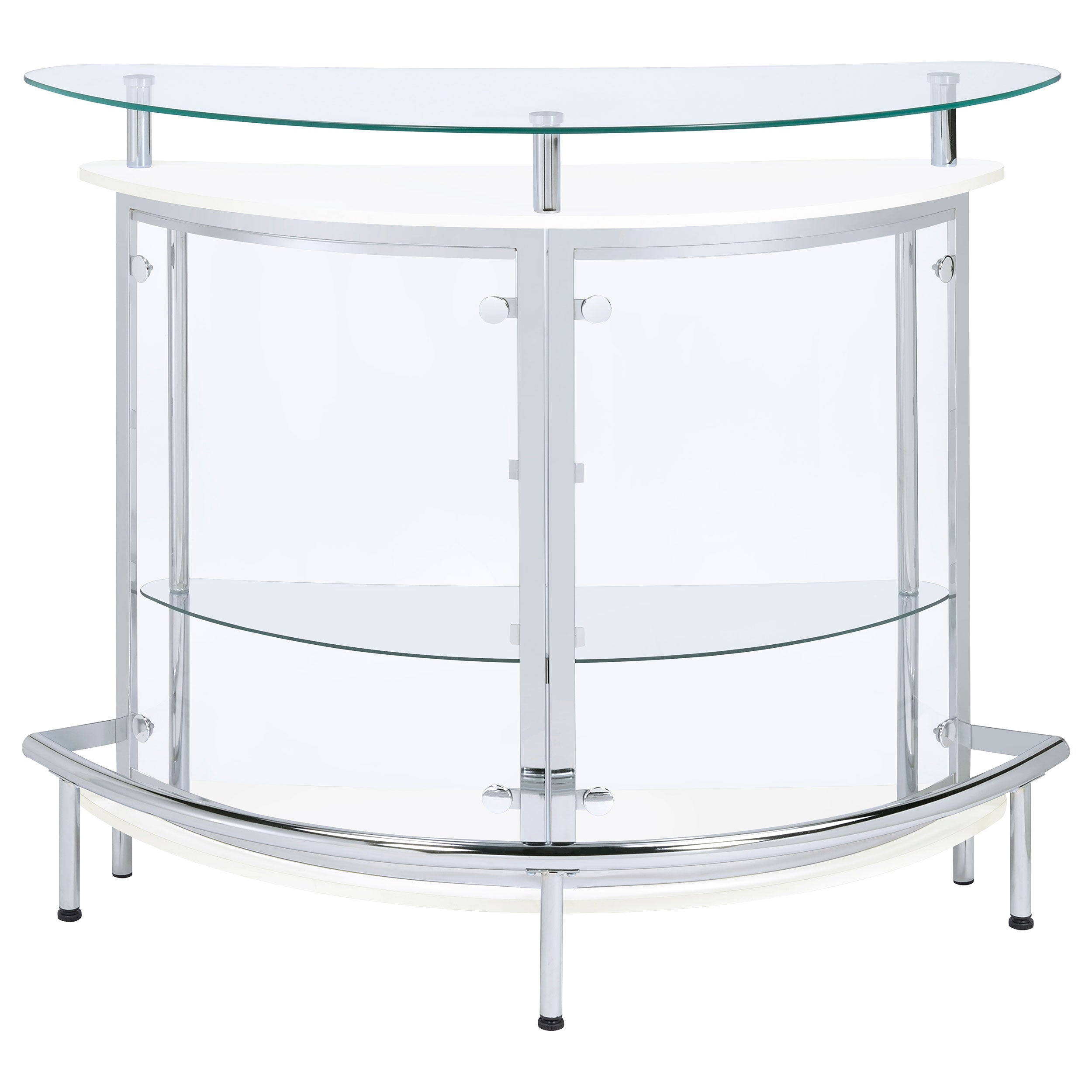 Amarillo 2-tier Bar Unit White and Chrome