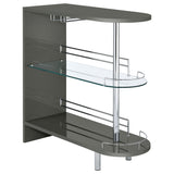 Adolfo 3-tier Bar Table Glossy Black and Clear