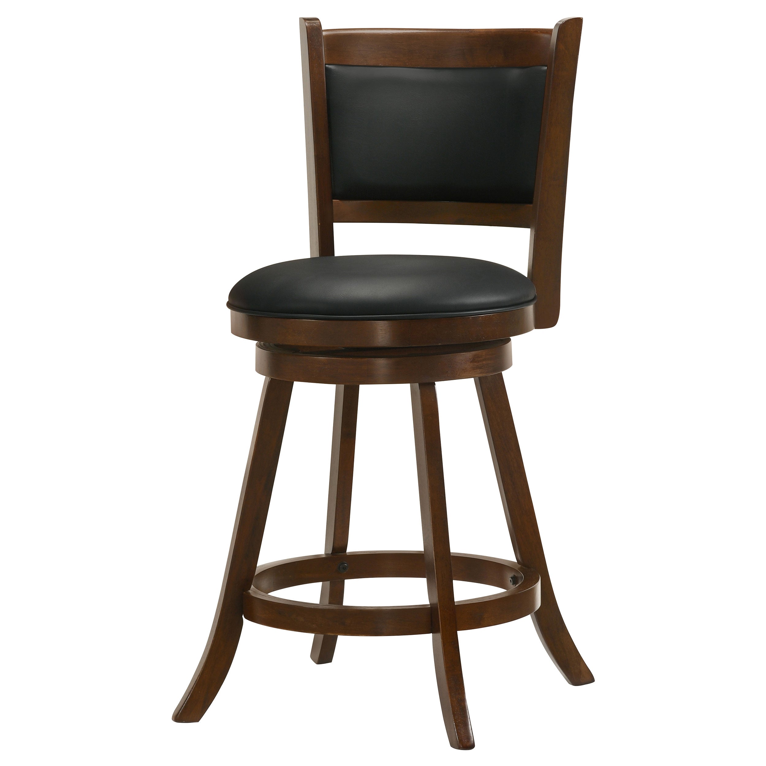 Broxton Upholstered Swivel Bar Stools Chestnut and Black (Set of 2)