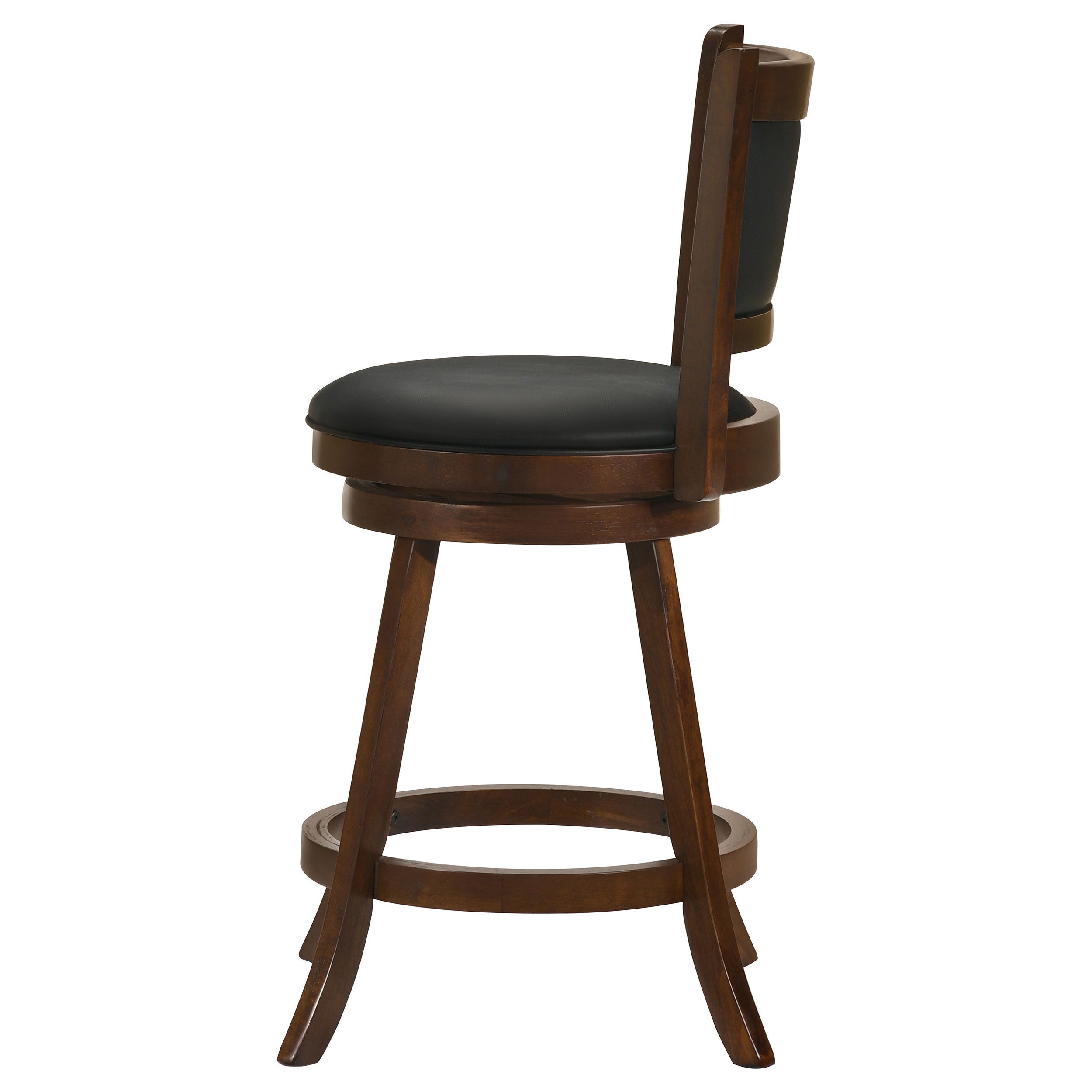 Broxton Upholstered Swivel Bar Stools Chestnut and Black (Set of 2)