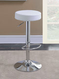 Ramses Adjustable Backless Bar Stool Chrome and White