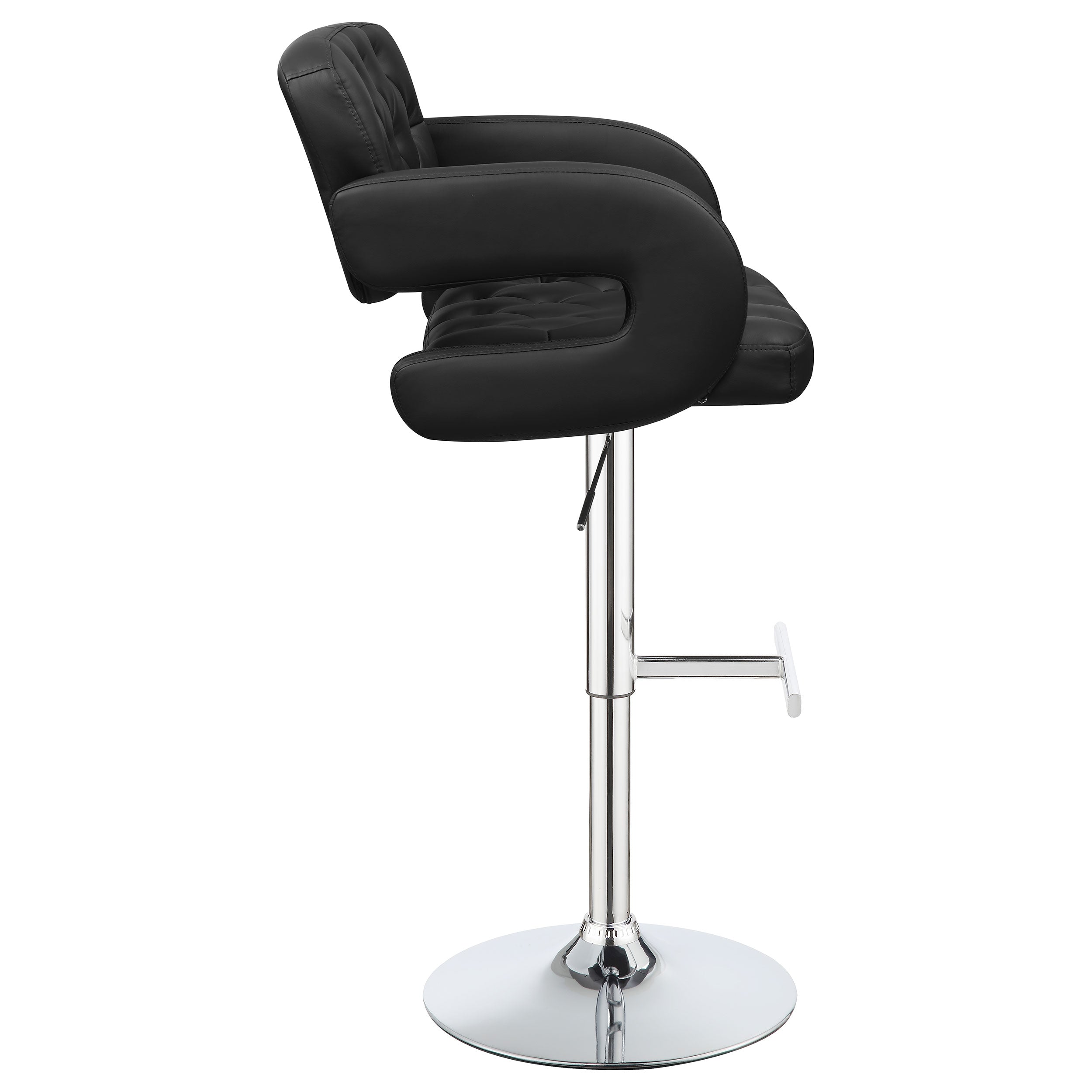 Brandi Adjustable Bar Stool Black and Chrome