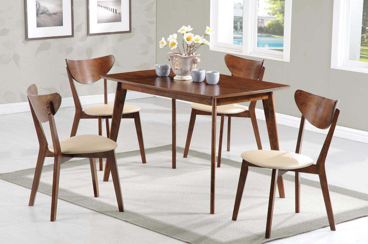 Kersey  Rectangular Dining Set Chestnut and Tan