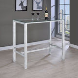 Tolbert Bar Table with Glass Top Chrome