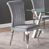 Betty Upholstered Side Chairs Grey and Chrome (Set of 4)