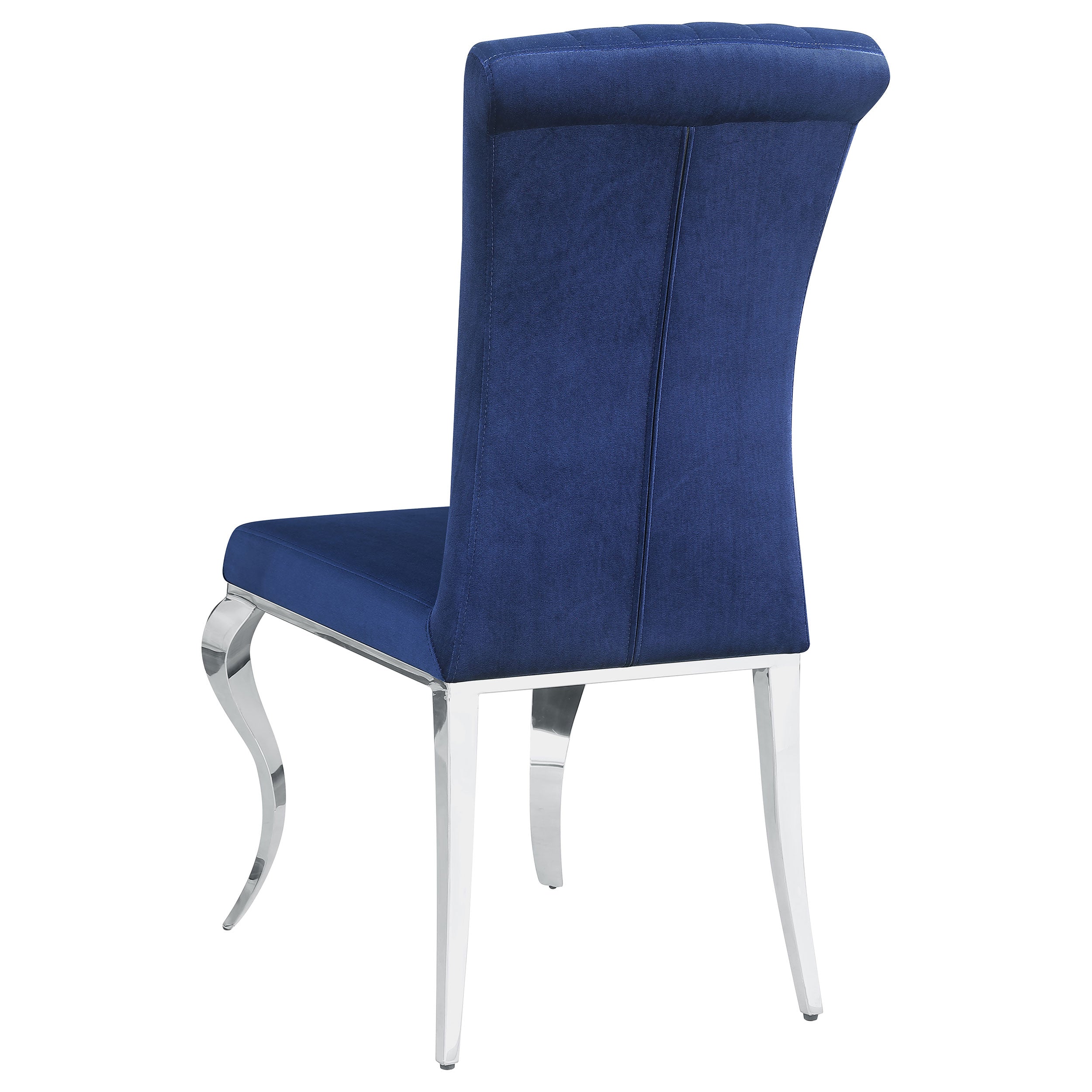 Betty Upholstered Side Chairs Ink Blue and Chrome (Set of 4)