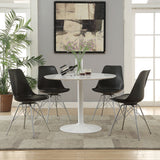 Lowry  Round Dining Set Tulip Table with Eiffel Chairs Black