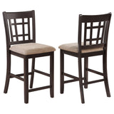 Lavon Lattice Back Counter Stools Tan and Espresso (Set of 2)