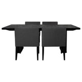 Catherine  Double Pedestal Dining Table Set Charcoal Grey and Black