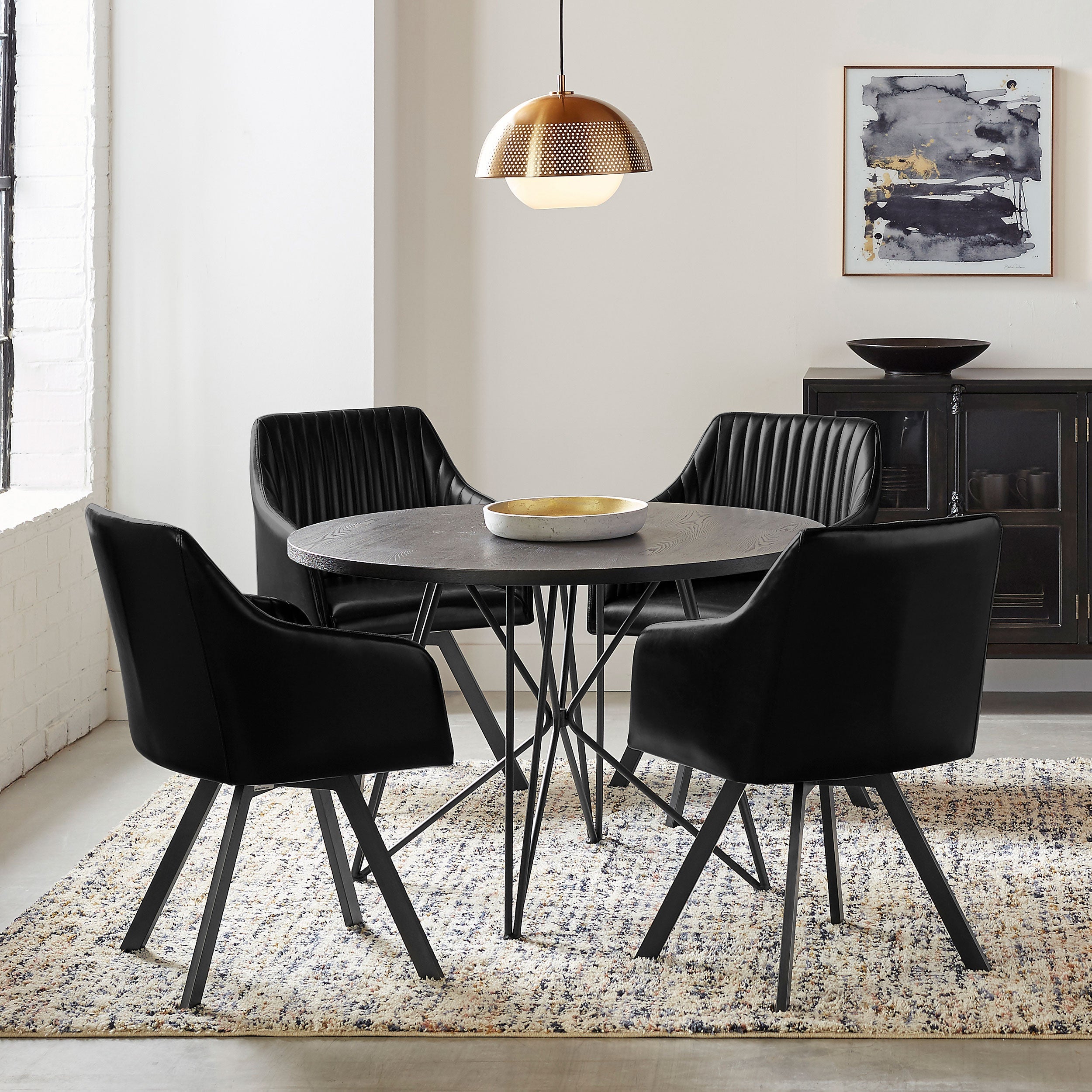 Rennes Round Table Black and Gunmetal