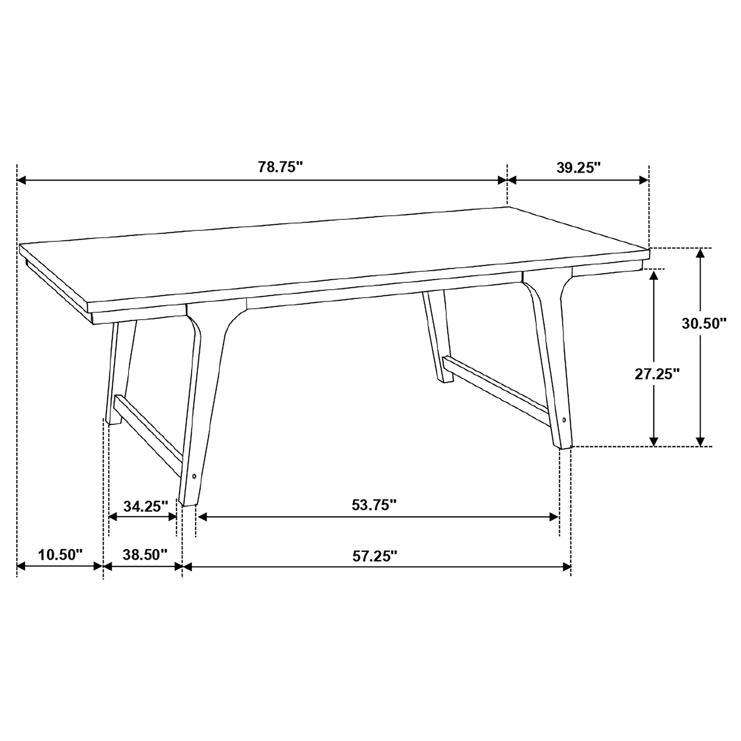 Reynolds  Rectangular Dining Table Set Brown Oak