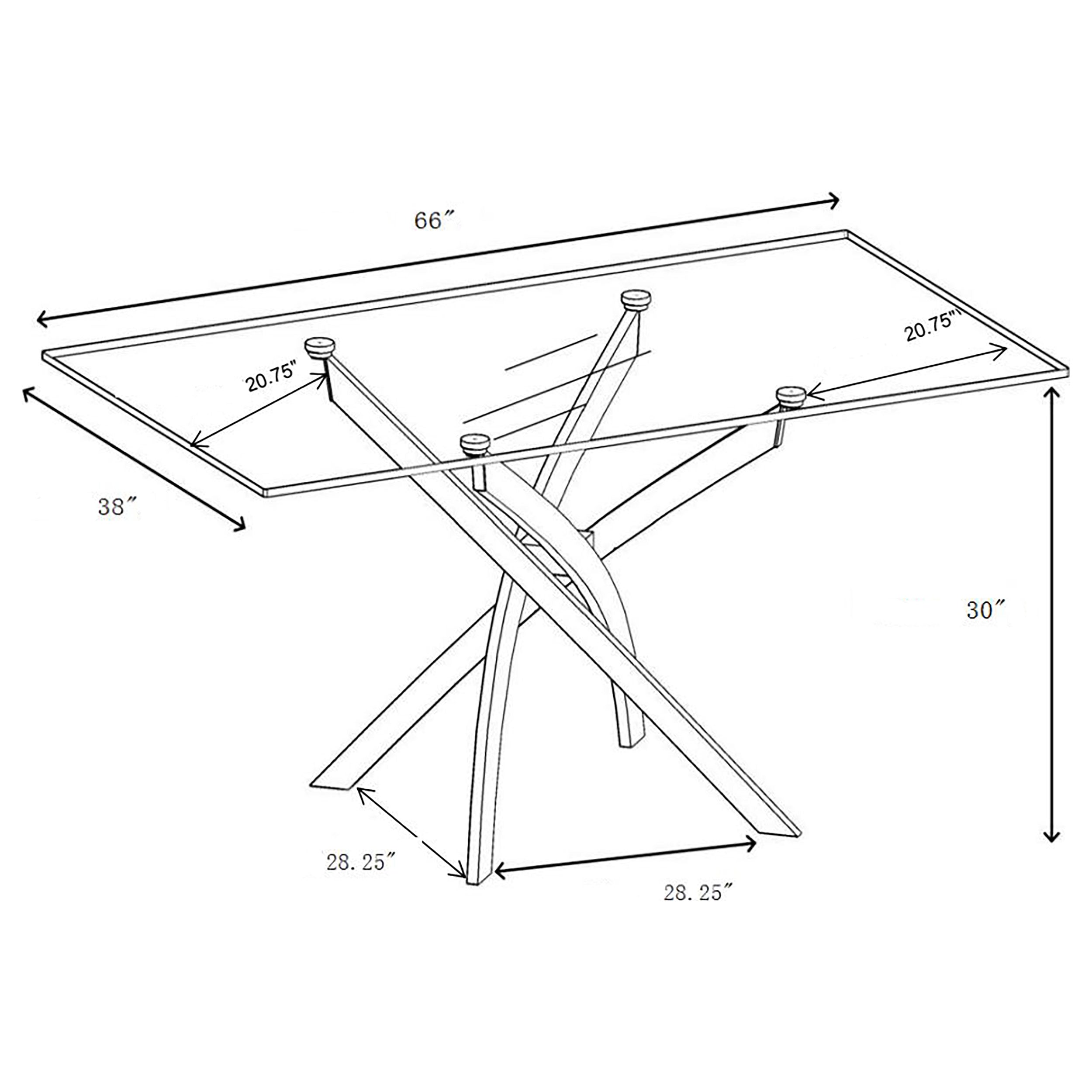 Carmelo  Rectangular Dining Set Chrome and Black