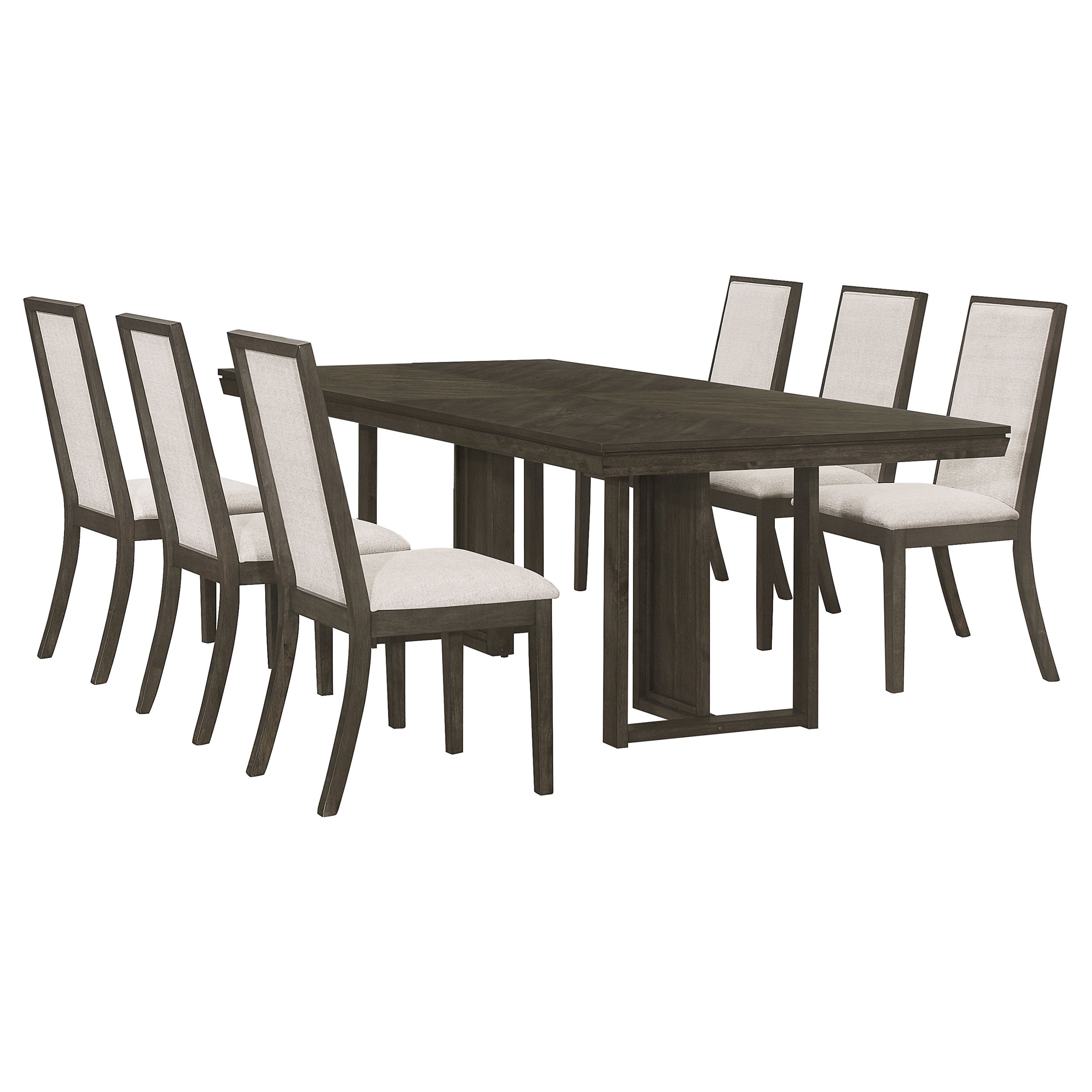 Kelly  Rectangular Dining Table Set Beige and Dark Grey