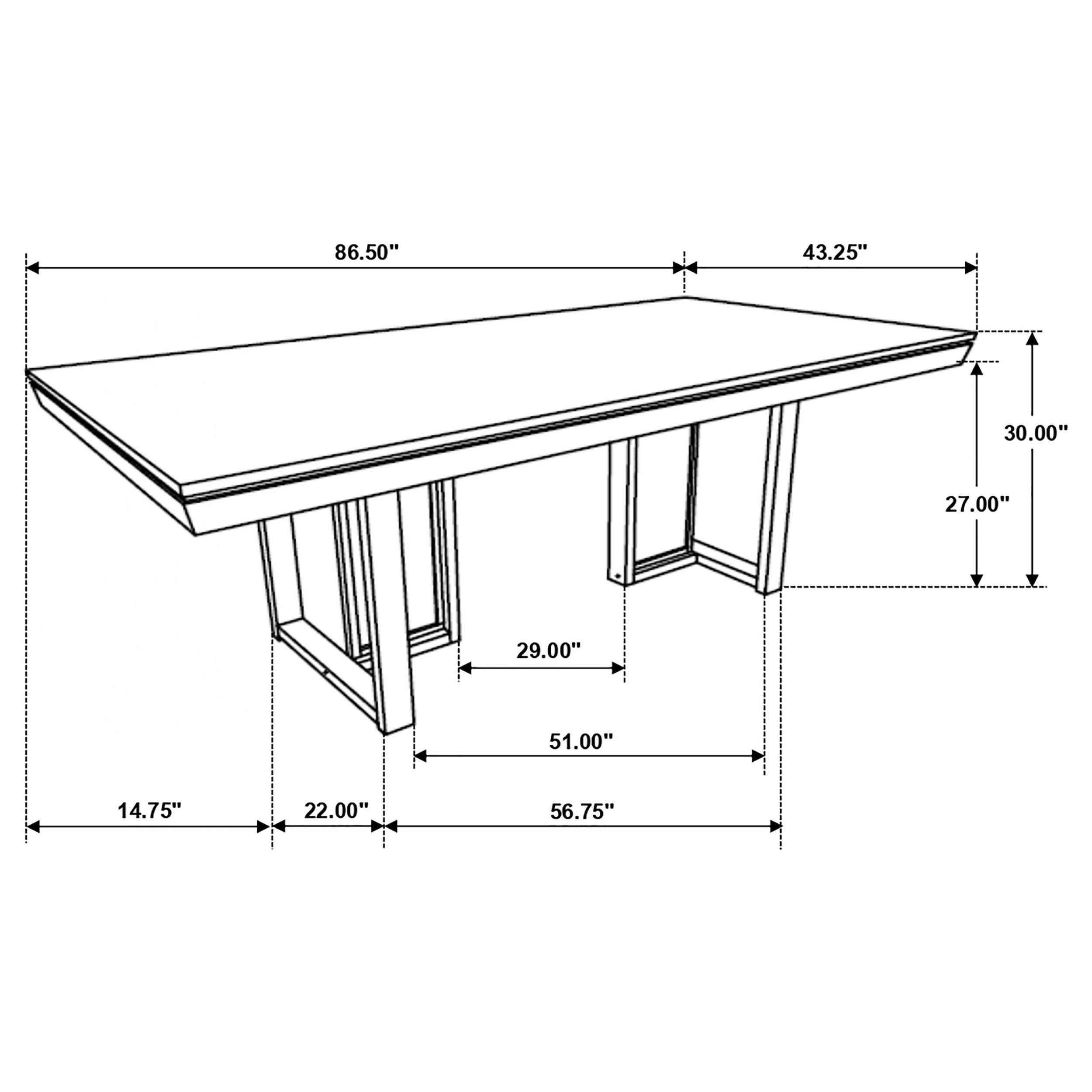 Kelly  Rectangular Dining Table Set Beige and Dark Grey