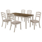 Ronnie  Starburst Dining Table Set Khaki and Rustic Cream