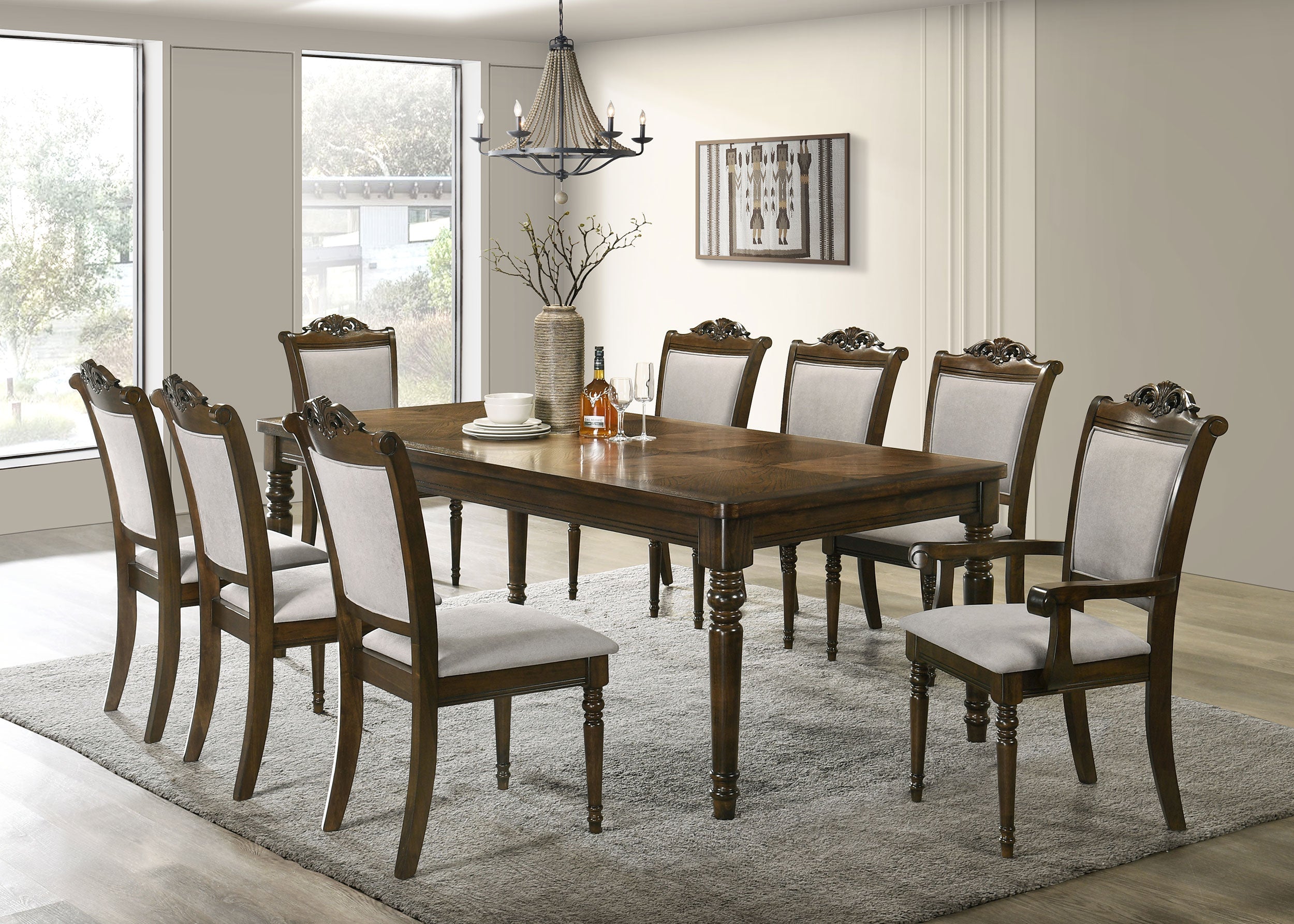 Willowbrook  Rectangular Dining Table Set Walnut