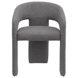 Eudora Boucle Upholstered Dining Arm Chair Grey