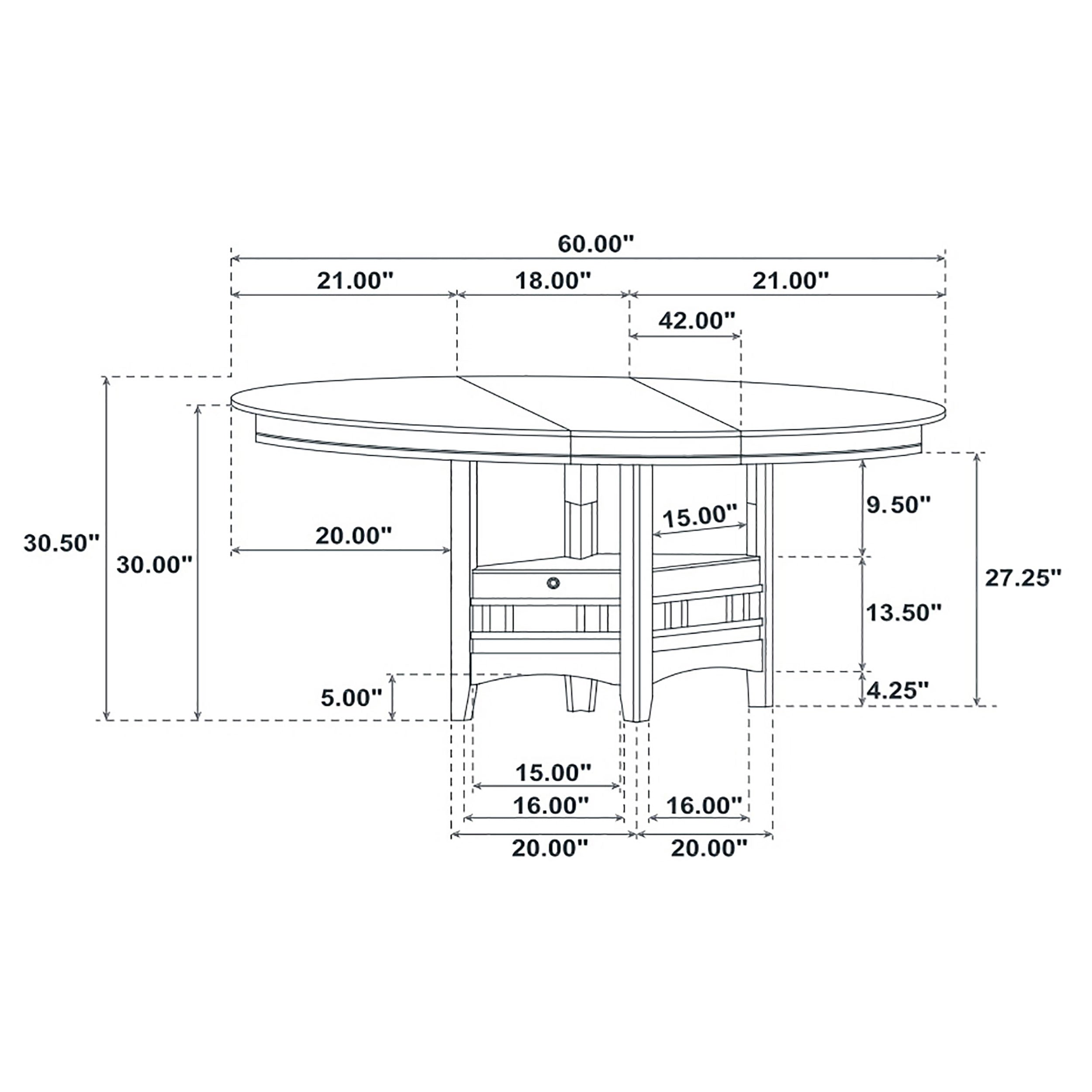 Lavon Dining Table with Storage Medium Grey