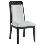 Brookmead Upholstered Dining Side Chair Ivory and Black (Set of 2)