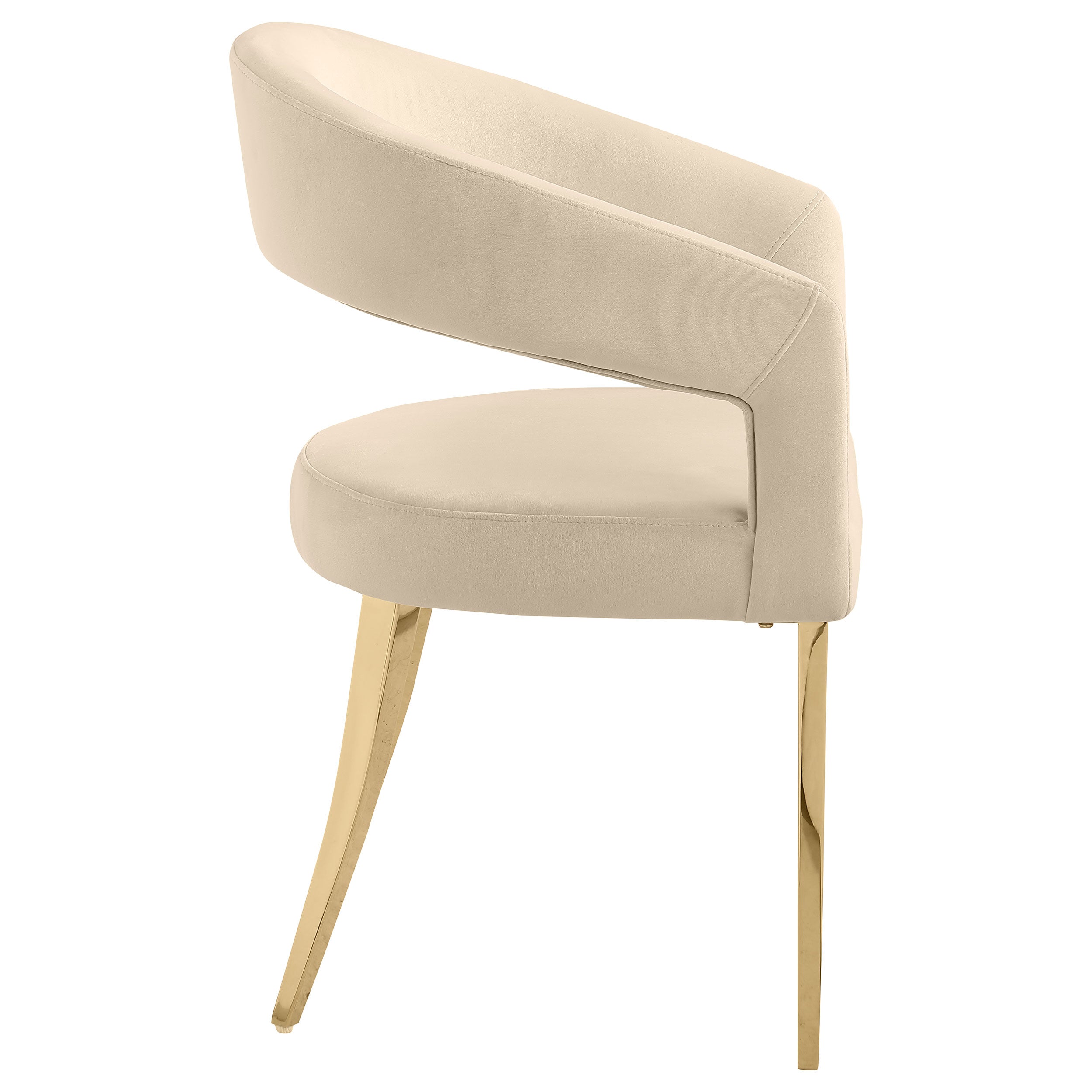 Galiano Velvet Upholstered Dining Arm Chair Beige (Set of 2)