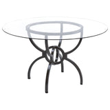 Aviano Round  Dining Set Gunmetal and Brown