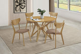 Elowen  Round Solid Wood Dining Set Light Walnut