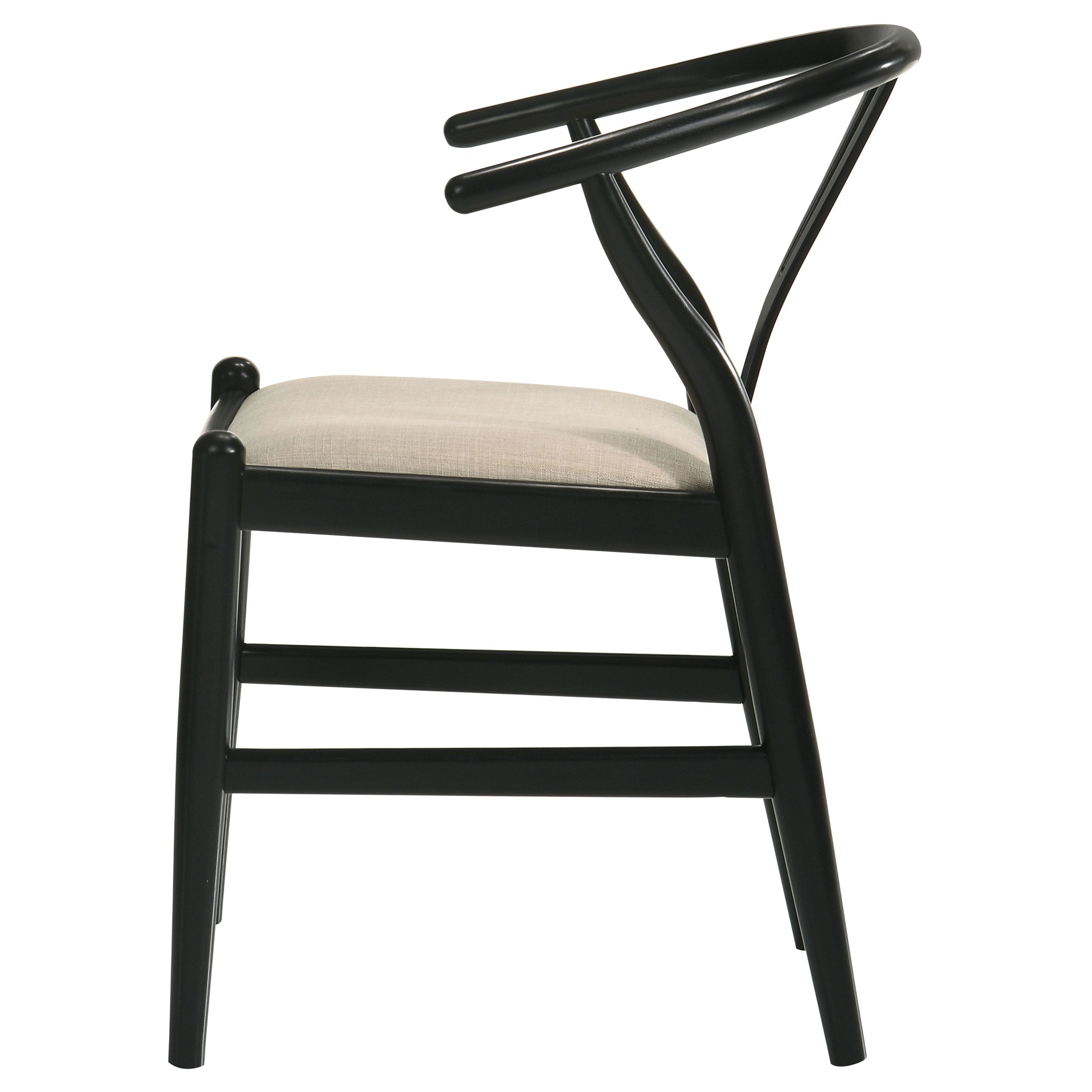 Dinah Wood Wishbone Dining Side Chair Black (Set of 2)