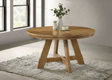 Danvers Round 54-inch Wood Dining Table Brown Oak