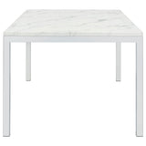 Athena Rectangle Dining Table with Marble Top Chrome