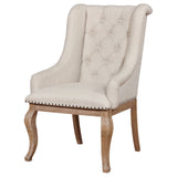 Brockway Tufted Arm Chairs Cream and Barley Brown (Set of 2)