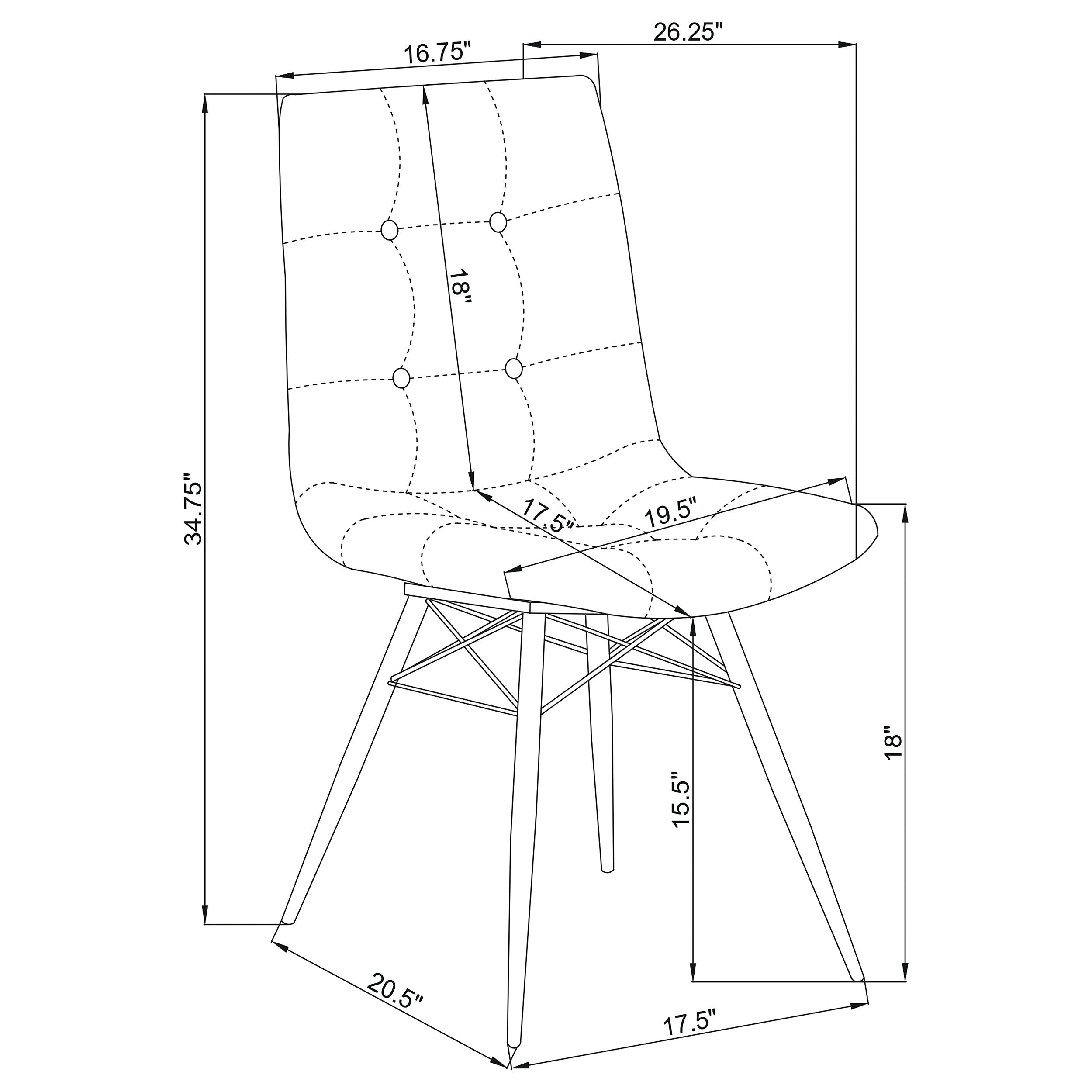 Aiken Tufted Dining Chairs Charcoal (Set of 4)