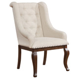 Brockway Tufted Arm Chairs Cream and Antique Java (Set of 2)