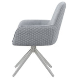 Abby Flare Arm Side Chair Light Grey and Chrome