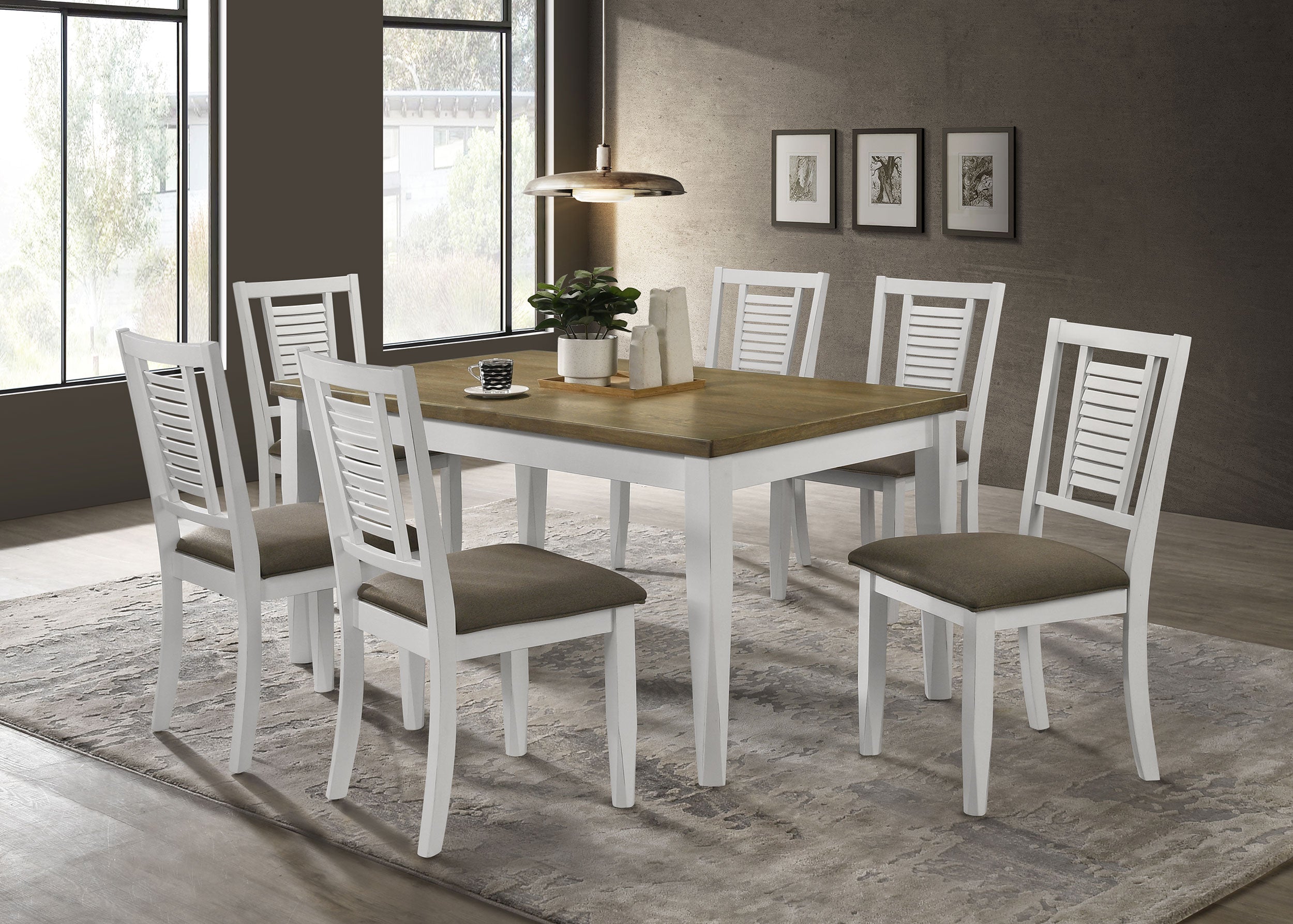 Appleton  Rectangular Dining Set Distressed White