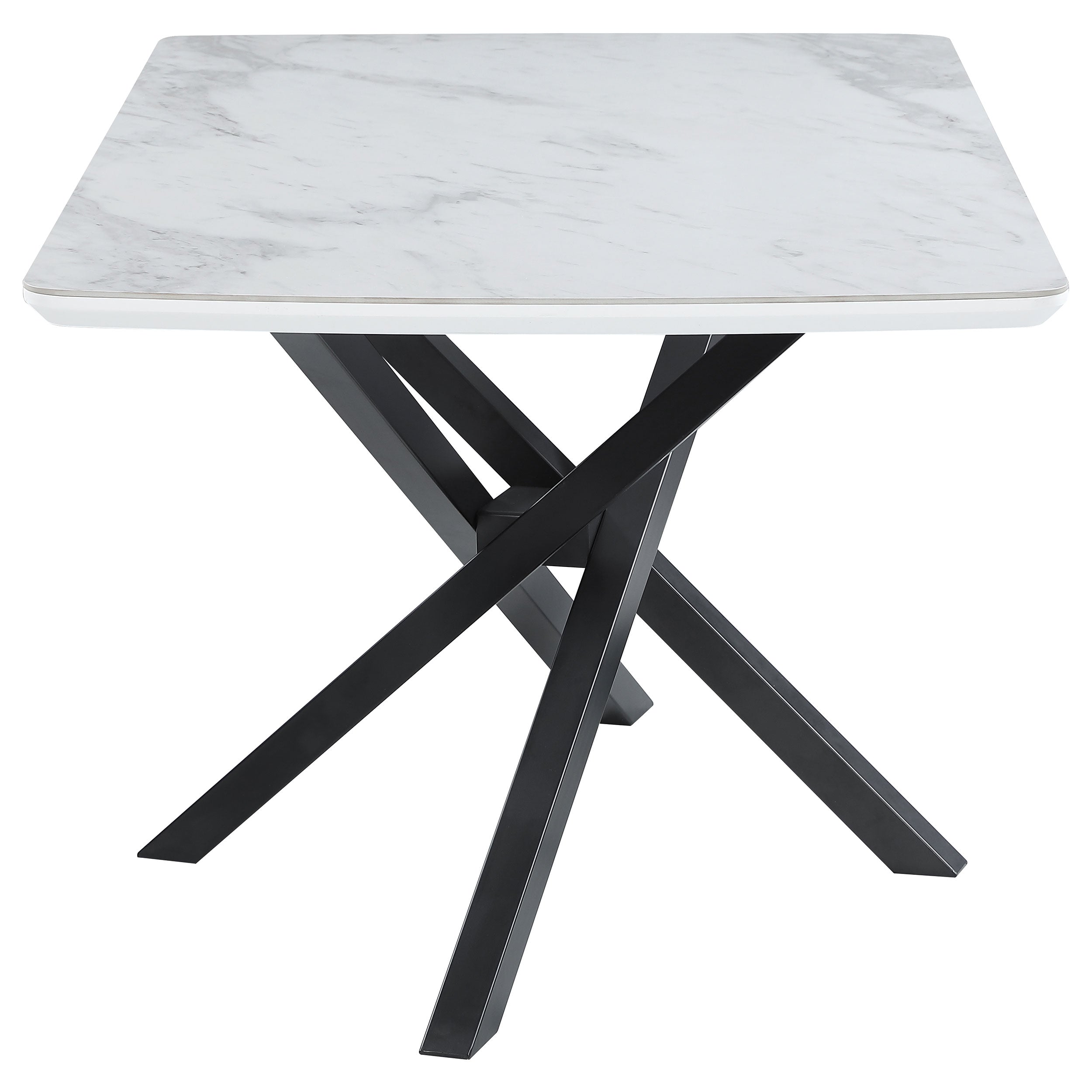 Paulita Rectangular Dining Table White and Gunmetal