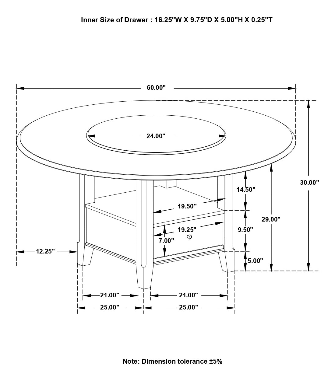 Twyla  Round Dining Set Dark Cocoa and Cream