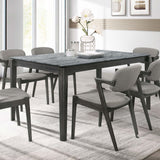 Stevie Rectangular Faux Marble Top Dining Table Grey and Black