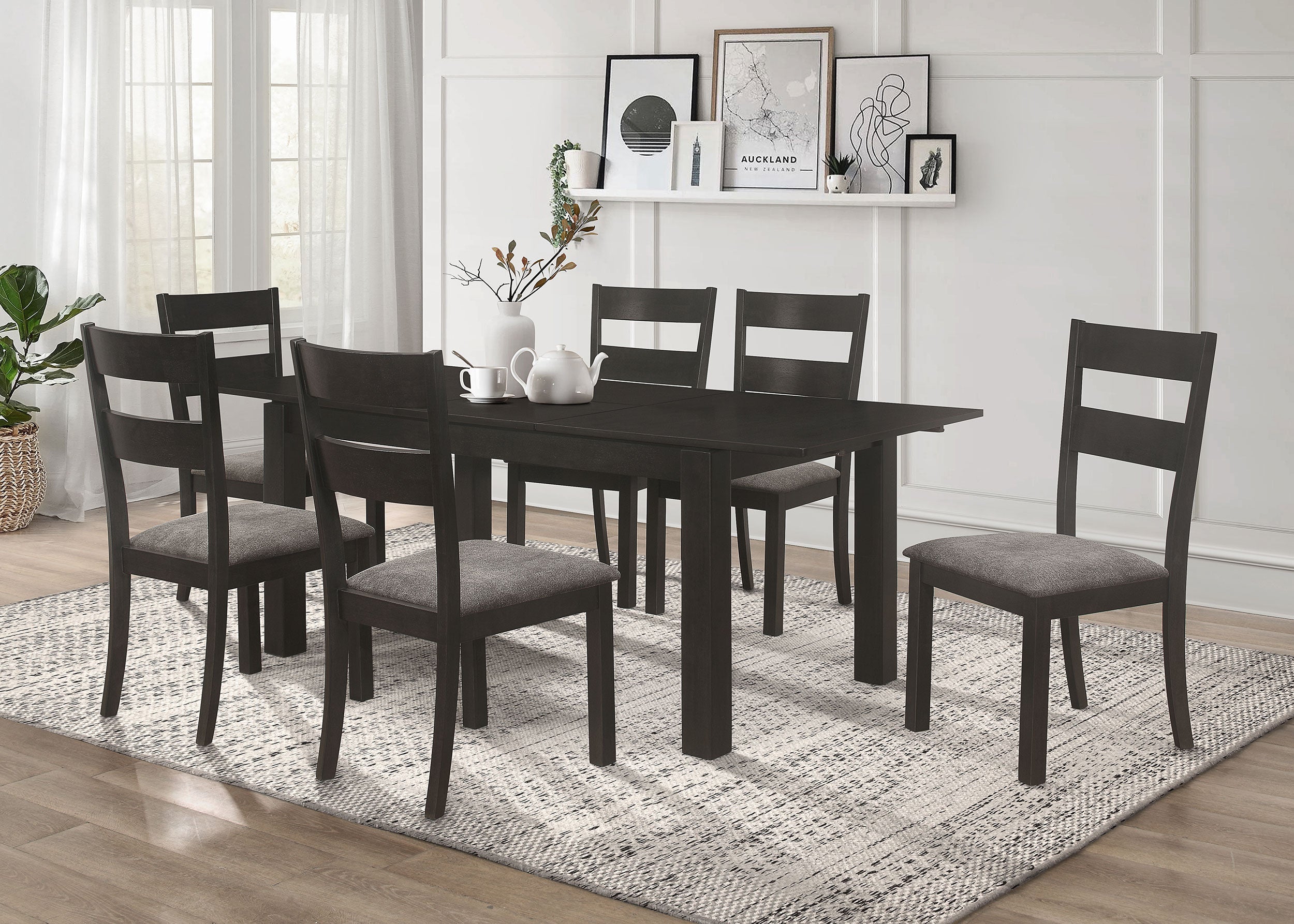 Jakob  Rectangular Dining Set Grey and Black