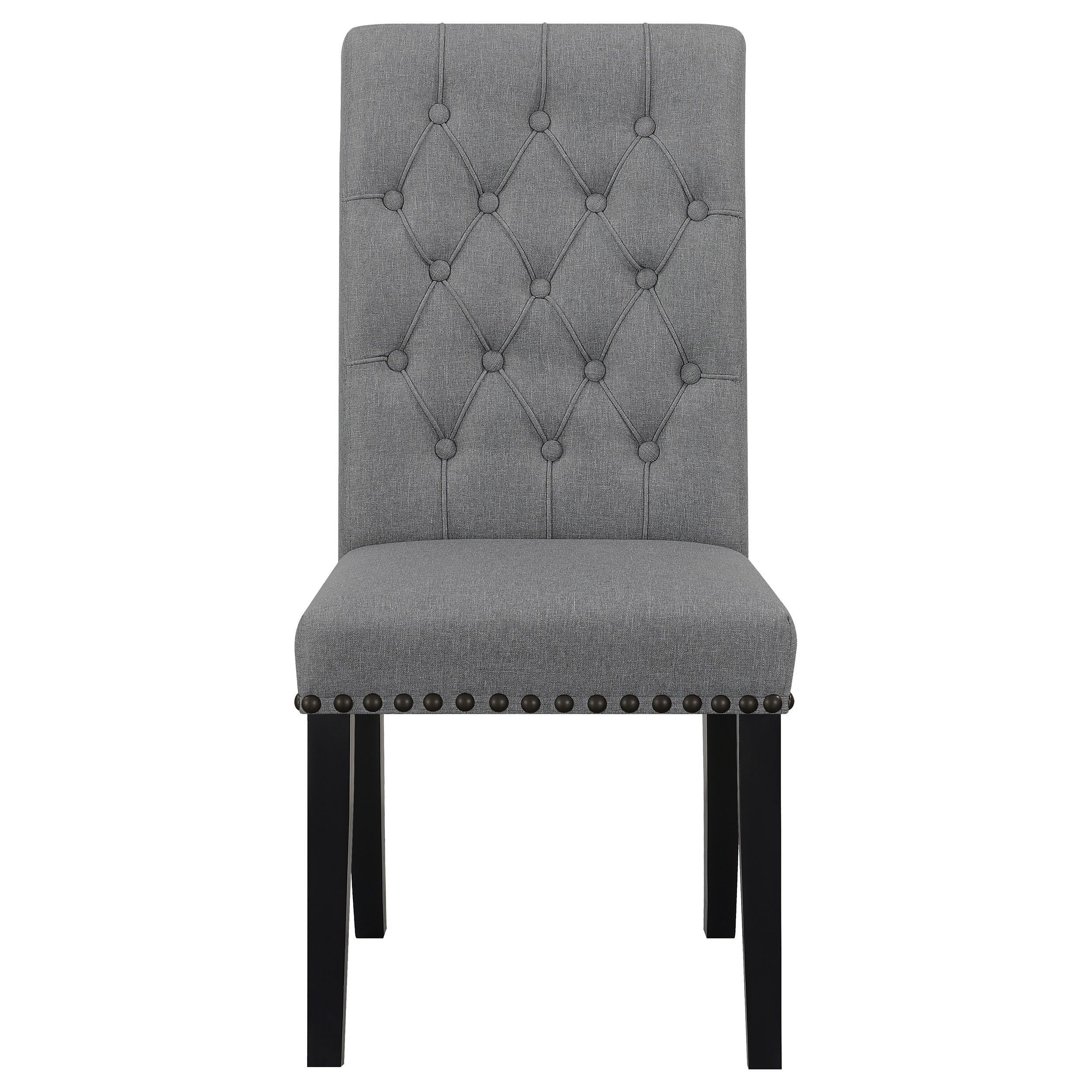 Alana Upholstered Tufted Side Chairs with Nailhead Trim (Set of 2)