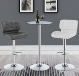 Abiline Glass Top Round Bar Table Chrome