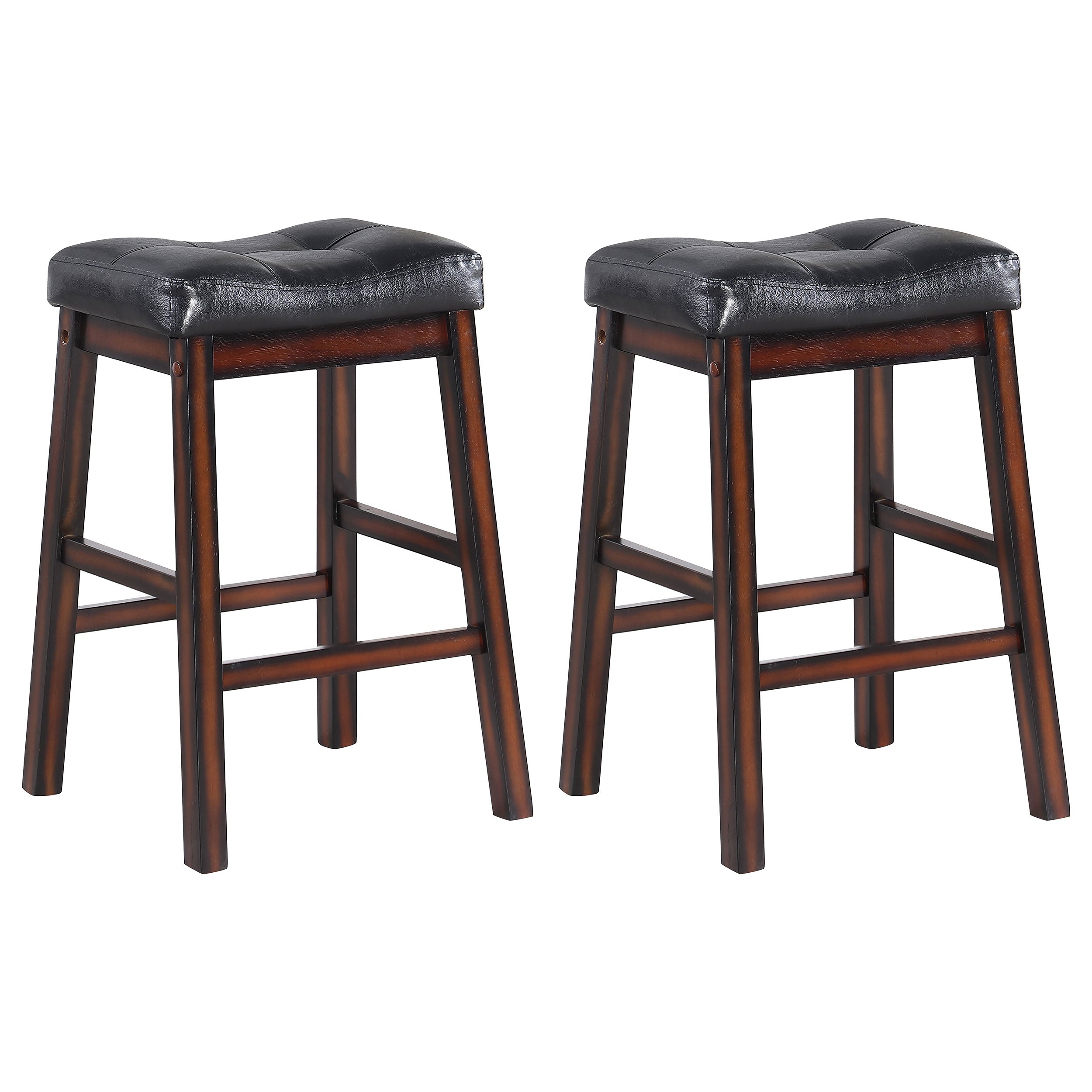 Donald Upholstered Bar Stools Black and Cappuccino (Set of 2)