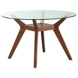 Paxton Round Glass Top  Dining Set Nutmeg