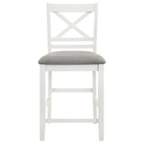 Hollis X-Back Counter Height Dining Chairs White and Grey (Set of 2)